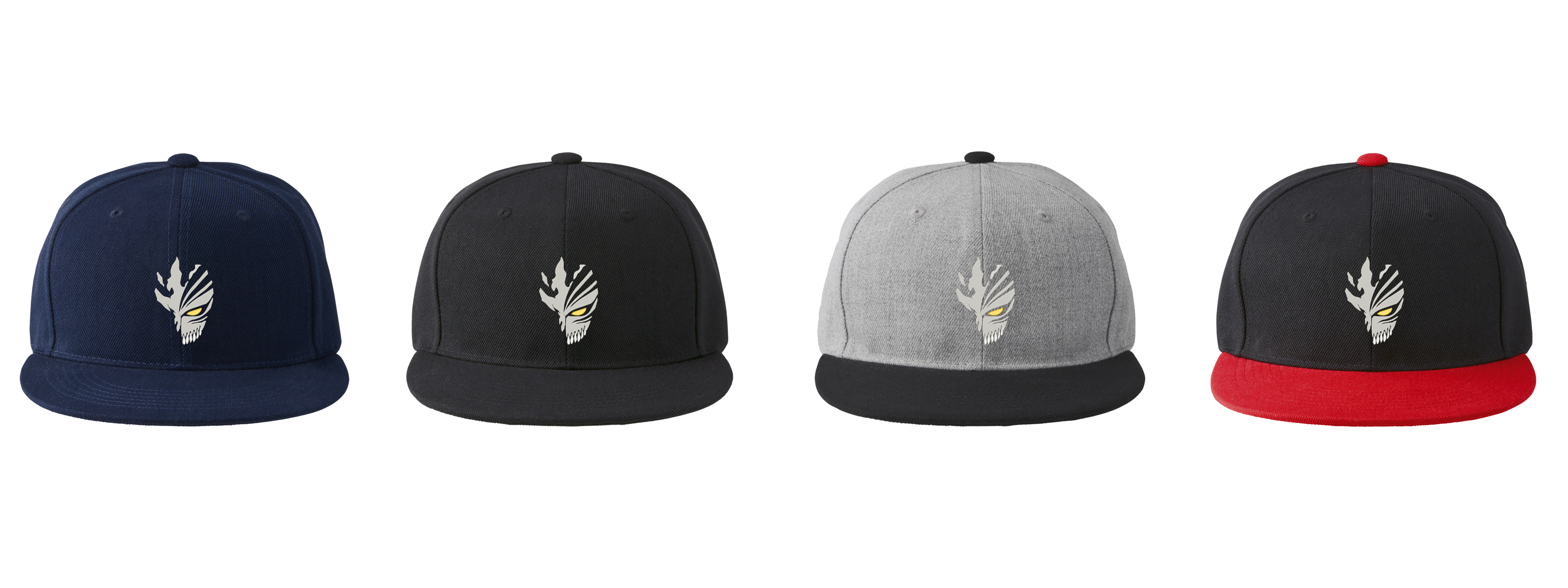 Ichigo Hollow Mask Embroidered Flat Brim Baseball Cap