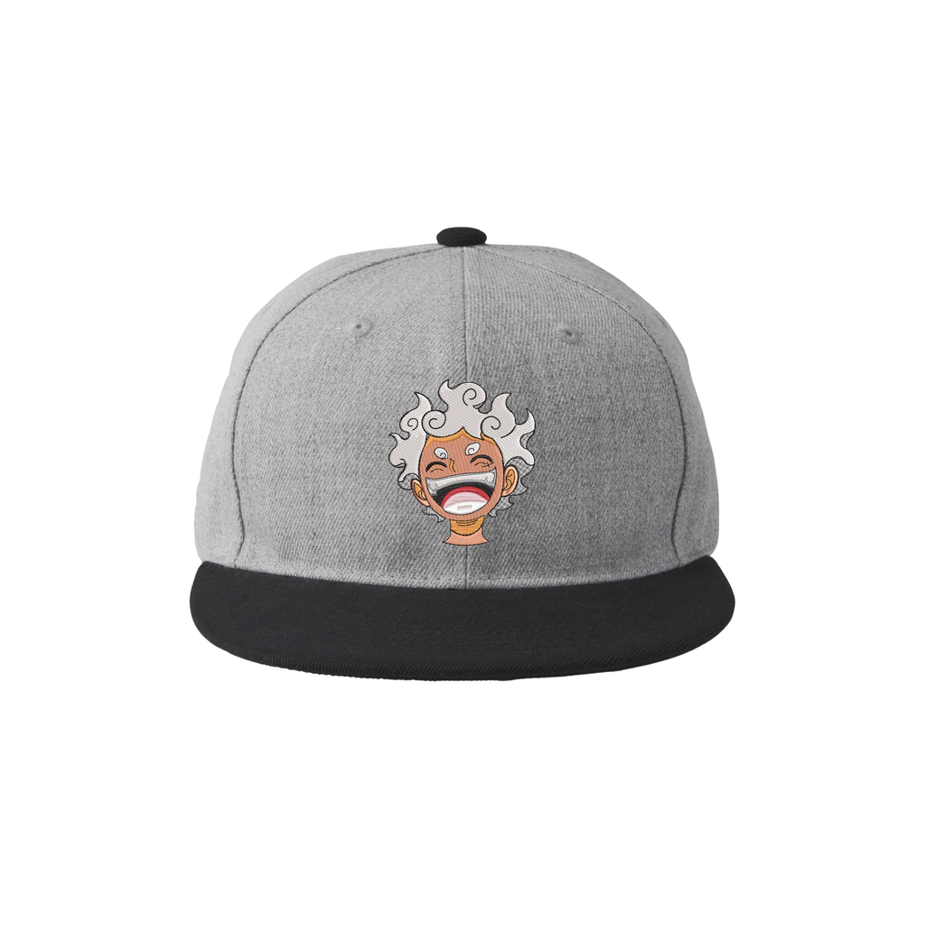 Luffy Gear 5 Joy Boy One Piece Embroidered Flat Brim Baseball Cap