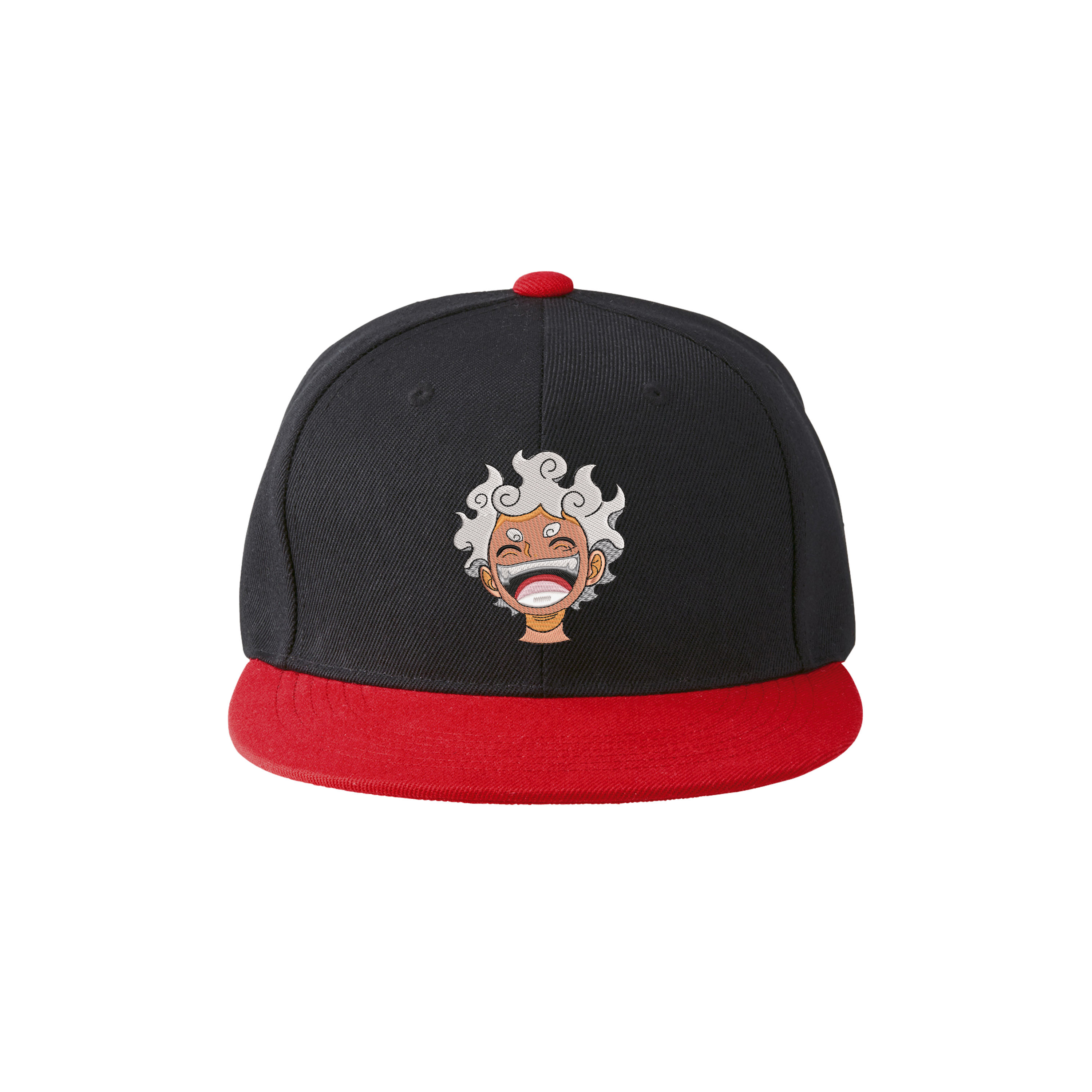 Luffy Gear 5 Joy Boy One Piece Embroidered Flat Brim Baseball Cap