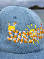 Sunshine 3D Embroidered Denim Dad Hat | Summer Beach Cap Aesthetic | Tropical Vacation Hat