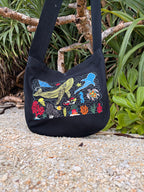 Nautical Beach Bag Embroidered Tote Bag 20L | Ocean Life Canvas Shoulder Bag | Coastal Vacation Tote