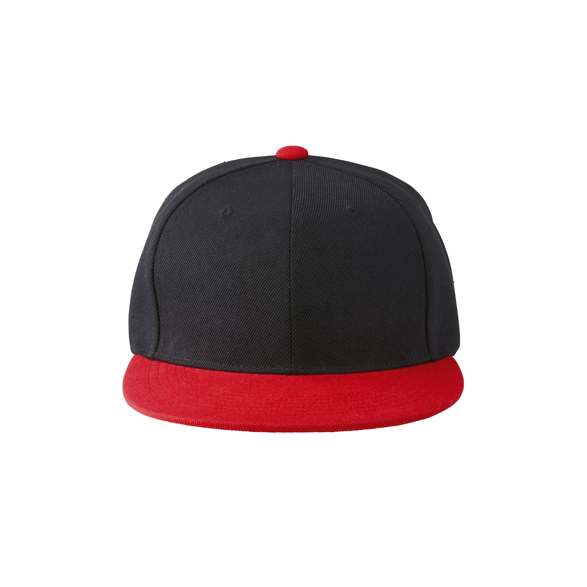 Two Tone Flat Brim Black Baseball Cap