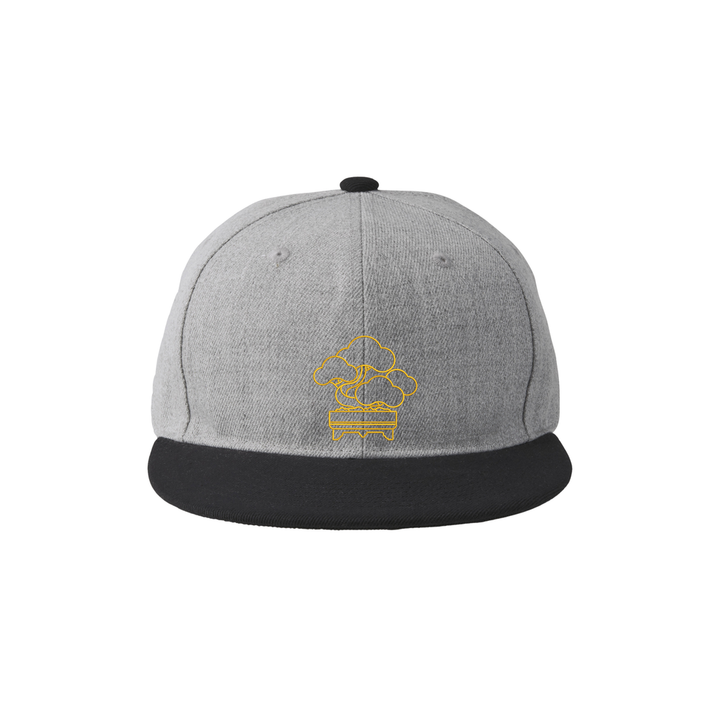 Andrew Joyce embroidered flat brim hat in black with high-relief embroidery and premium structured crown detail.
