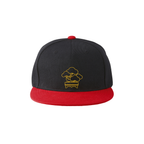 Andrew Joyce embroidered flat brim hat in black with high-relief embroidery and premium structured crown detail.