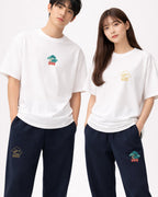 Andrew Joyce limited edition 300gsm white organic cotton T-shirt featuring high-density Japanese bonsai embroidery.