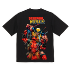 DeadPool Vs Wolverine Organic Cotton Graphic T Shirt 6.5oz 200gsm