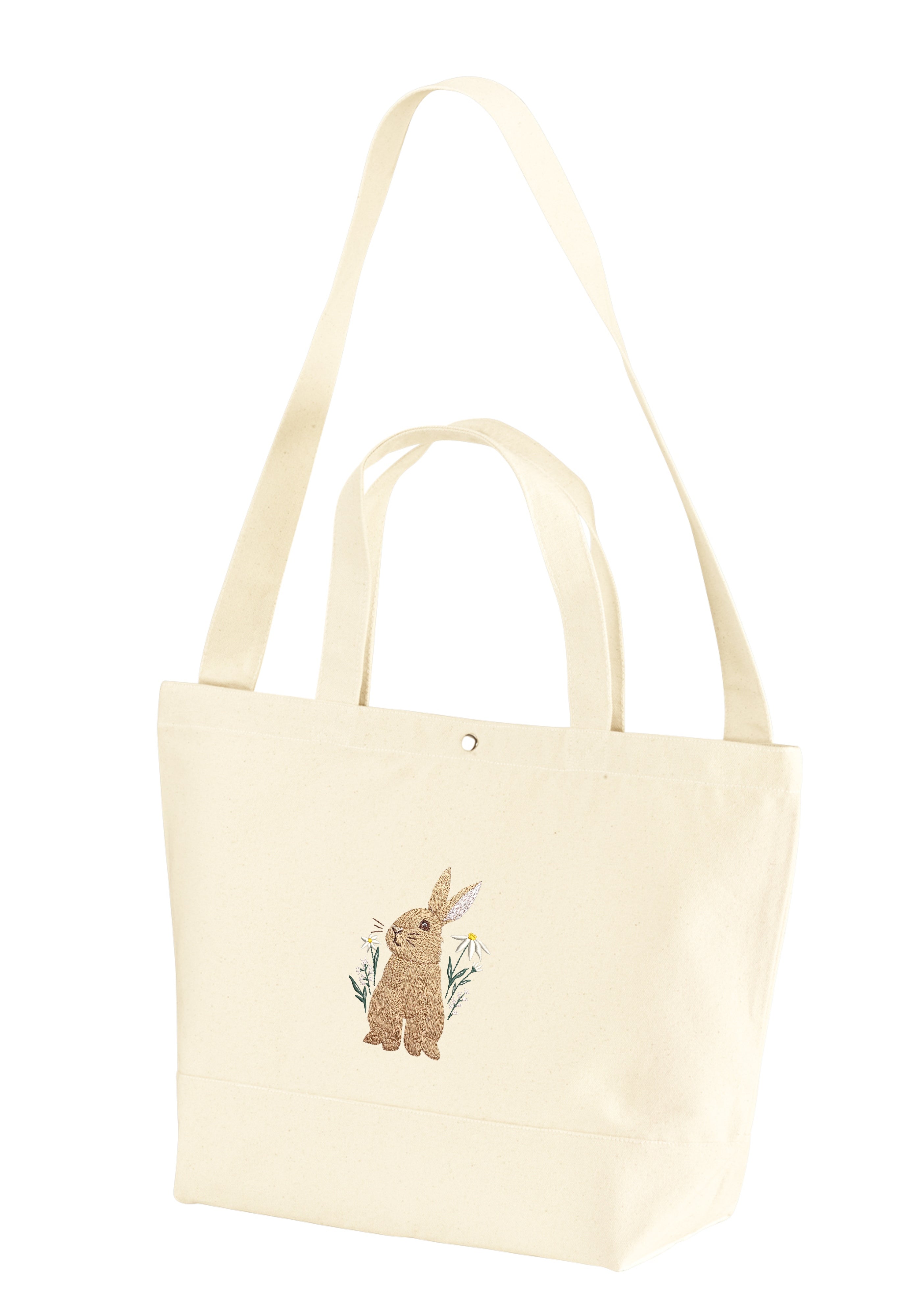 Floral Bunny Embroidered 17L Eco-Sustainable Tote Bag
