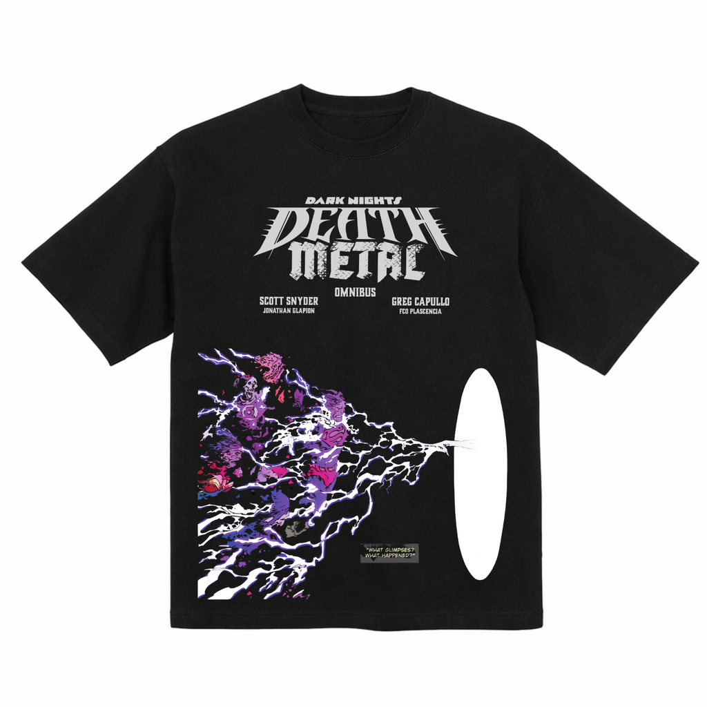 Camiseta de algodón orgánico con gráfico de La Liga de la Justicia Death Metal DC Universe Crises Comics 200 GSM