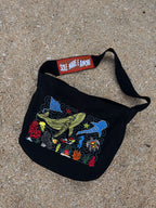 Nautical Beach Bag Embroidered Tote Bag 20L | Ocean Life Canvas Shoulder Bag | Coastal Vacation Tote