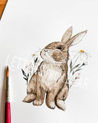 Floral Bunny Embroidered 17L Eco-Sustainable Tote Bag