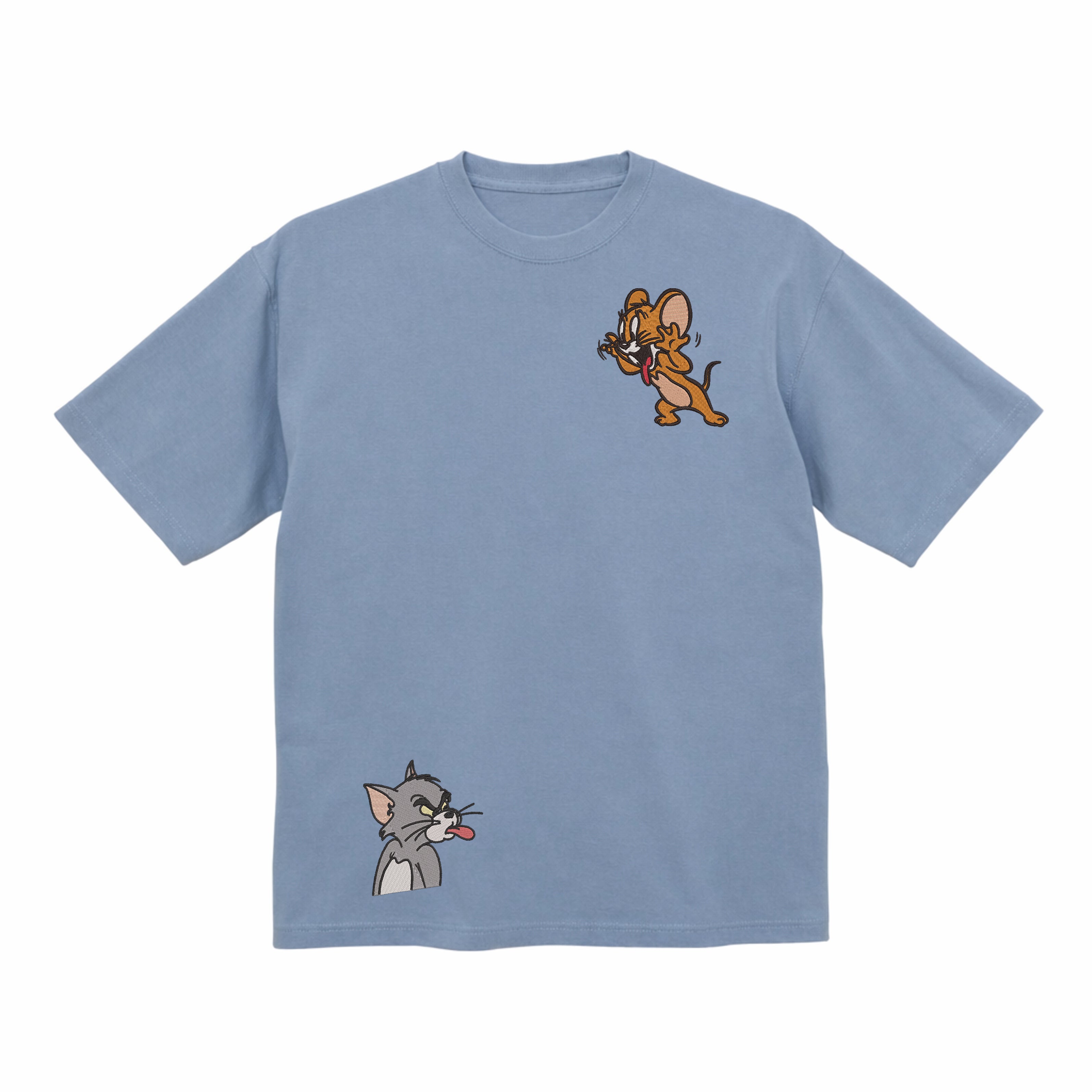 Embroidered Tom & Jerry Premium Cotton Heavyweight T shirt