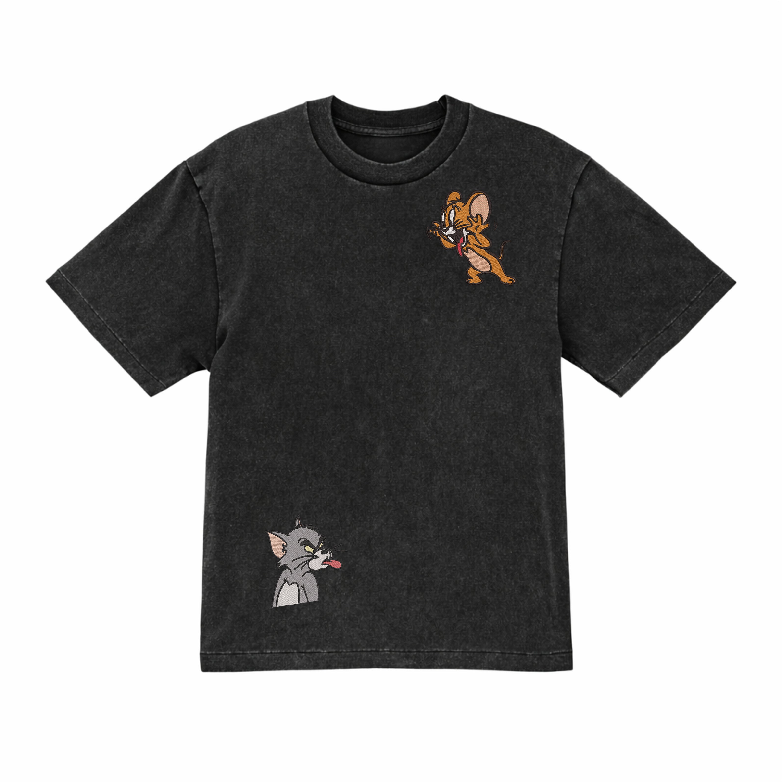 Embroidered Tom & Jerry Premium Cotton Heavyweight T shirt