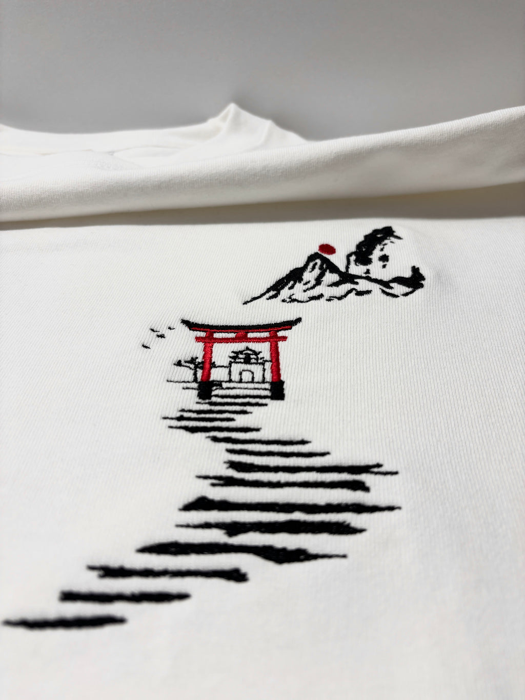 Japanese Samurai Embroidered Heavyweight Premium Cotton T shirt