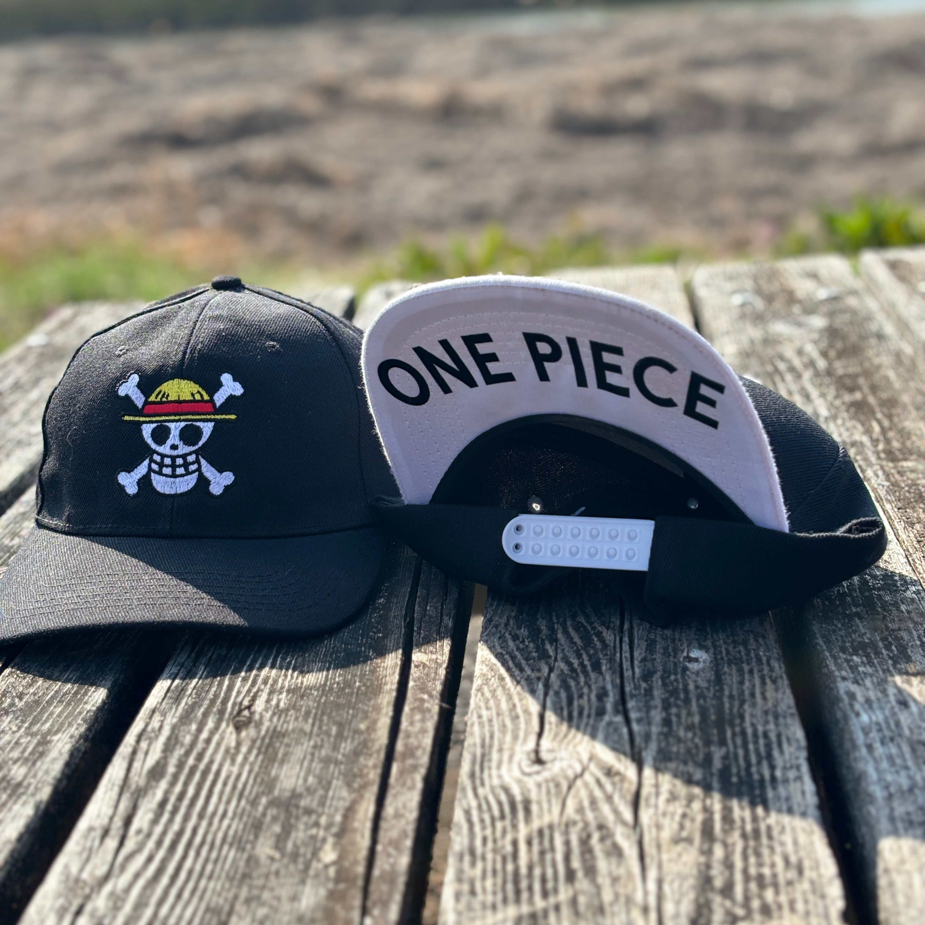One Piece Straw Hat Pirates Embroidered Flat Brim Baseball Cap