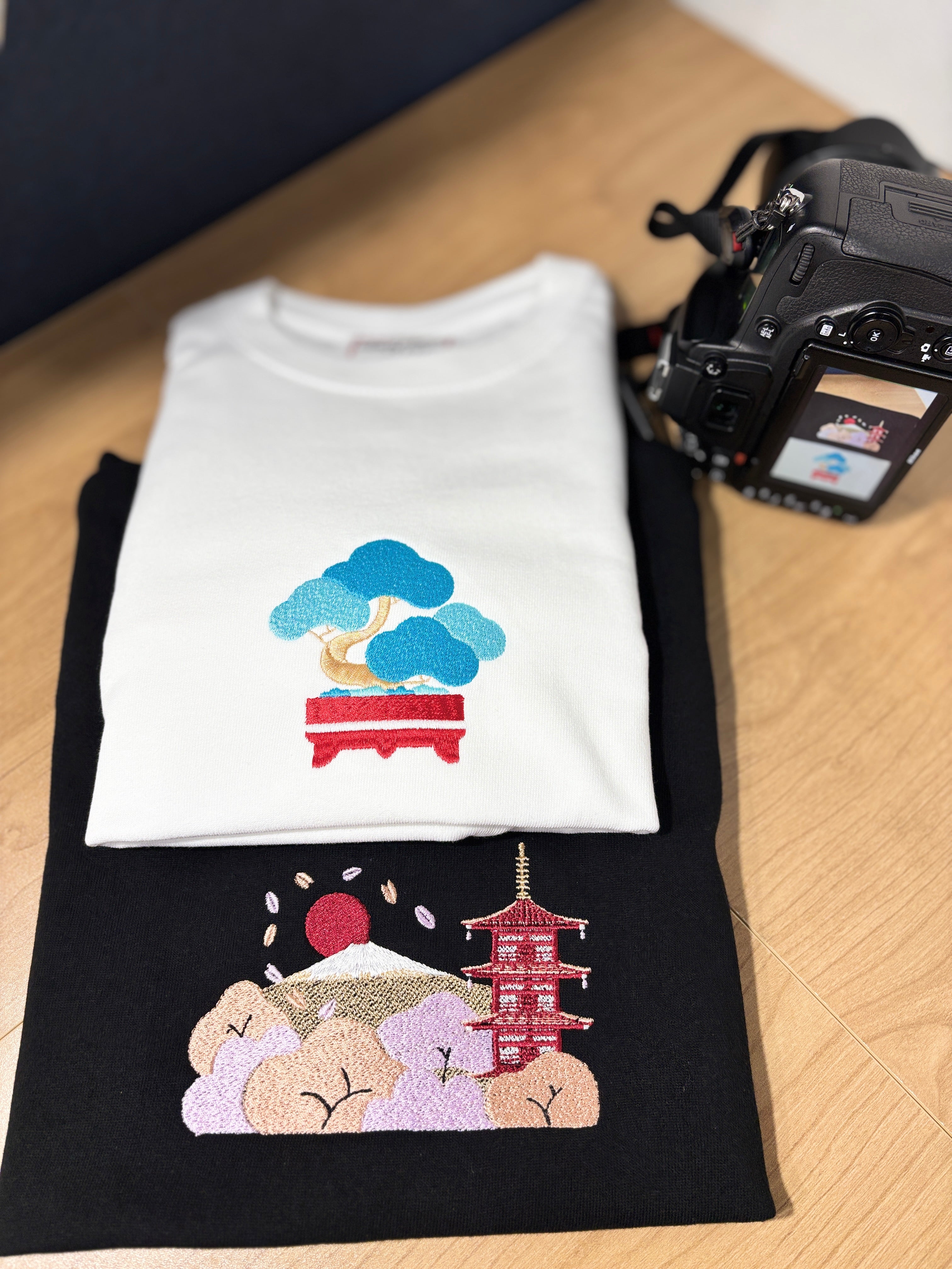 Japanese Bonsai | Embroidered 300GSM Organic Cotton T shirt