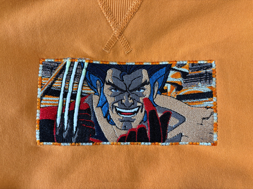 Sudadera Premium Bordada Wolverine X Men 97 Manga 5/8 | Garras que brillan en la oscuridad