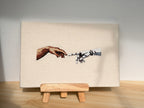 Creation of Adam and AI Embroidered Wall Decor Canvas Frame
