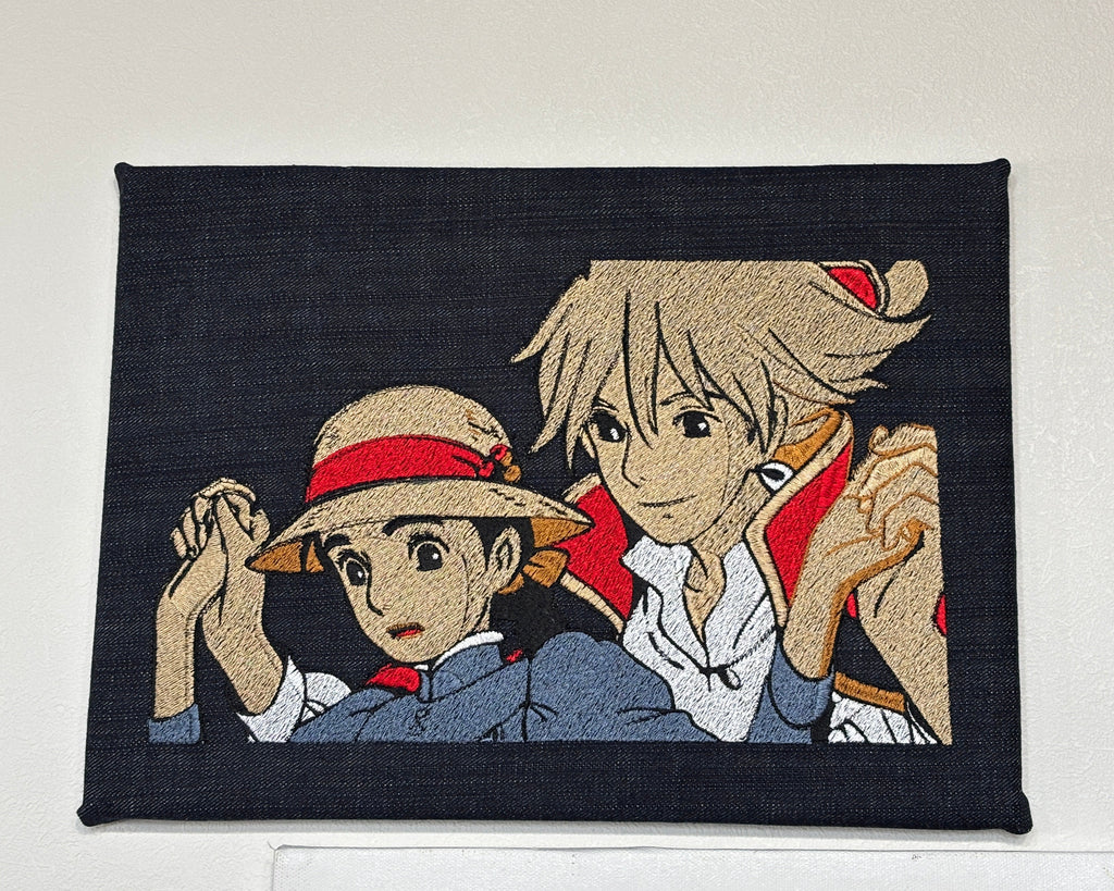 Howl Sophie El castillo ambulante Bordado Decoración de pared Lienzo Marco