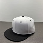 Two Tone Flat Brim White Baseball Cap