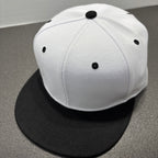 Two Tone Flat Brim White Baseball Cap