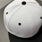 Two Tone Flat Brim White Baseball Cap