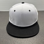 Two Tone Flat Brim White Baseball Cap