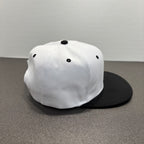 Two Tone Flat Brim White Baseball Cap