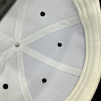 Two Tone Flat Brim White Baseball Cap