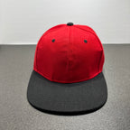 Two Tone Flat Brim Red Baseball Cap