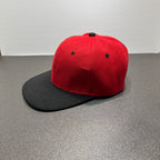 Two Tone Flat Brim Red Baseball Cap