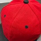 Two Tone Flat Brim Red Baseball Cap