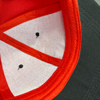 Two Tone Flat Brim Red Baseball Cap