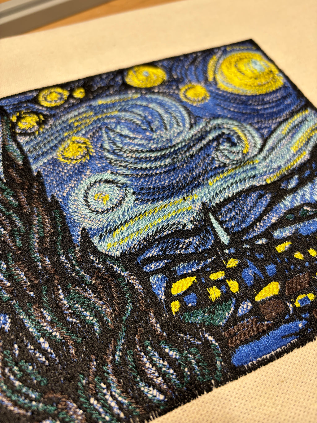 星空の夜刺繍壁装飾キャンバスフレーム