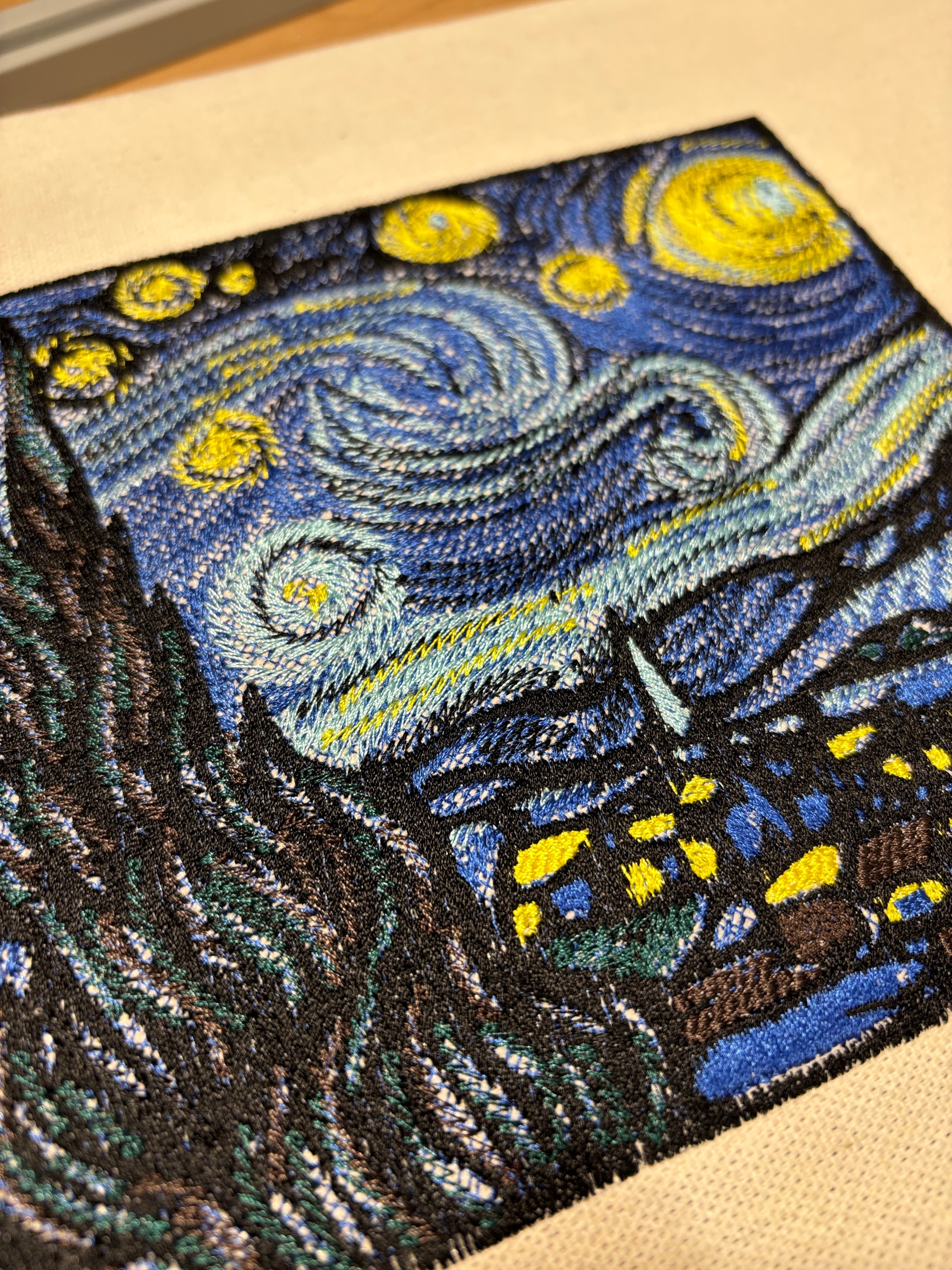 星空の夜刺繍壁装飾キャンバスフレーム