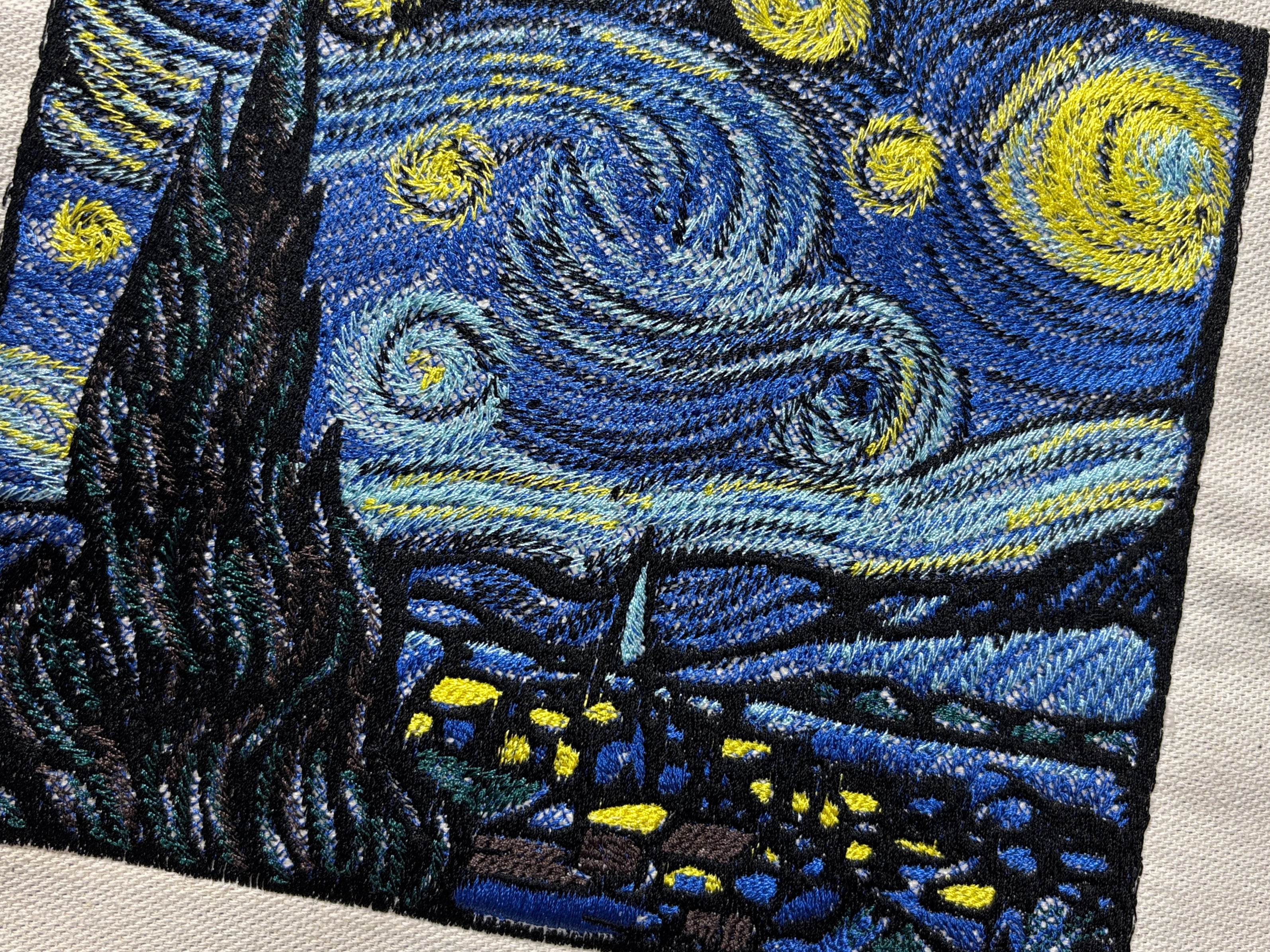 The Starry Night Vincent Van Gogh Embroidered Hoodie | Sweatshirt | T-shirt