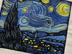 Marco de lienzo para decoración de pared bordada con la Noche Estrellada
