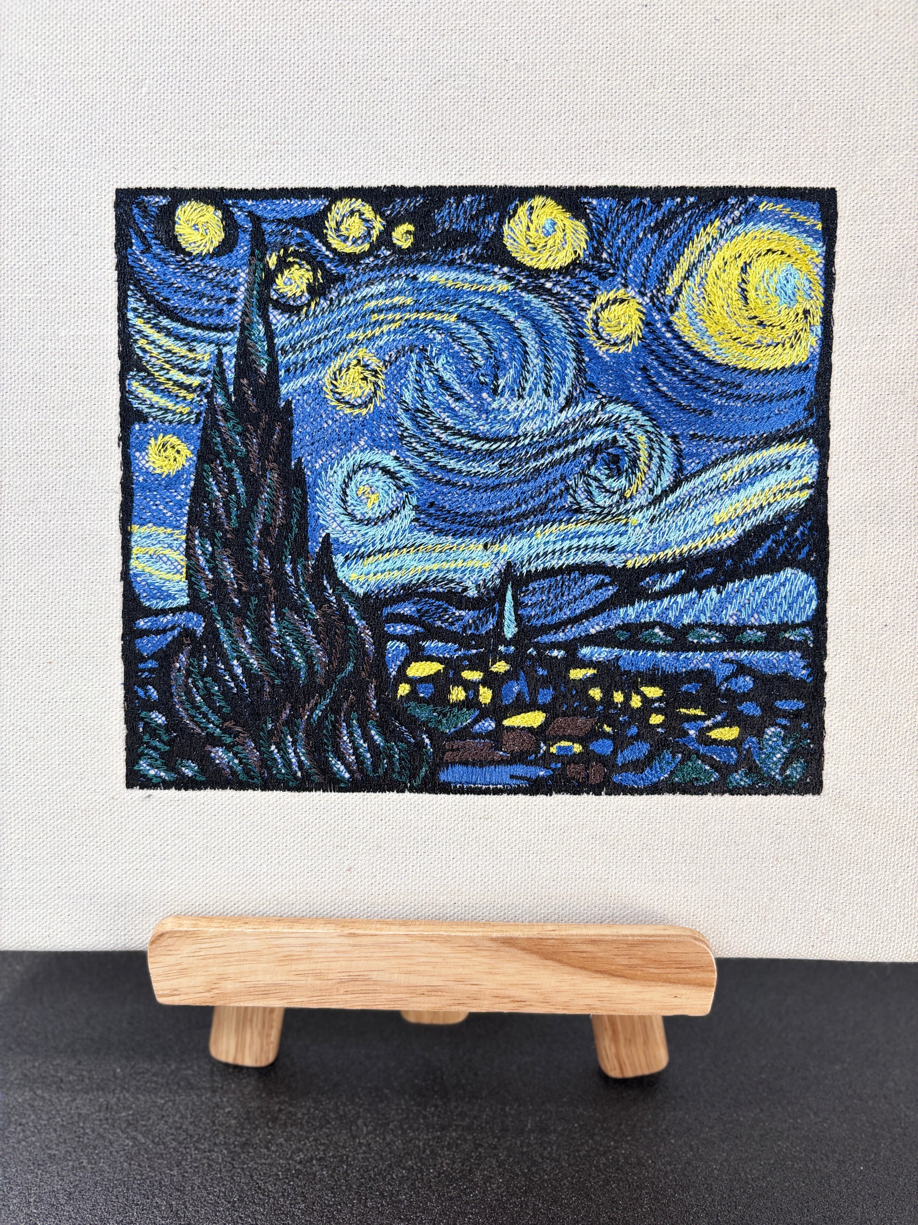 星空の夜刺繍壁装飾キャンバスフレーム