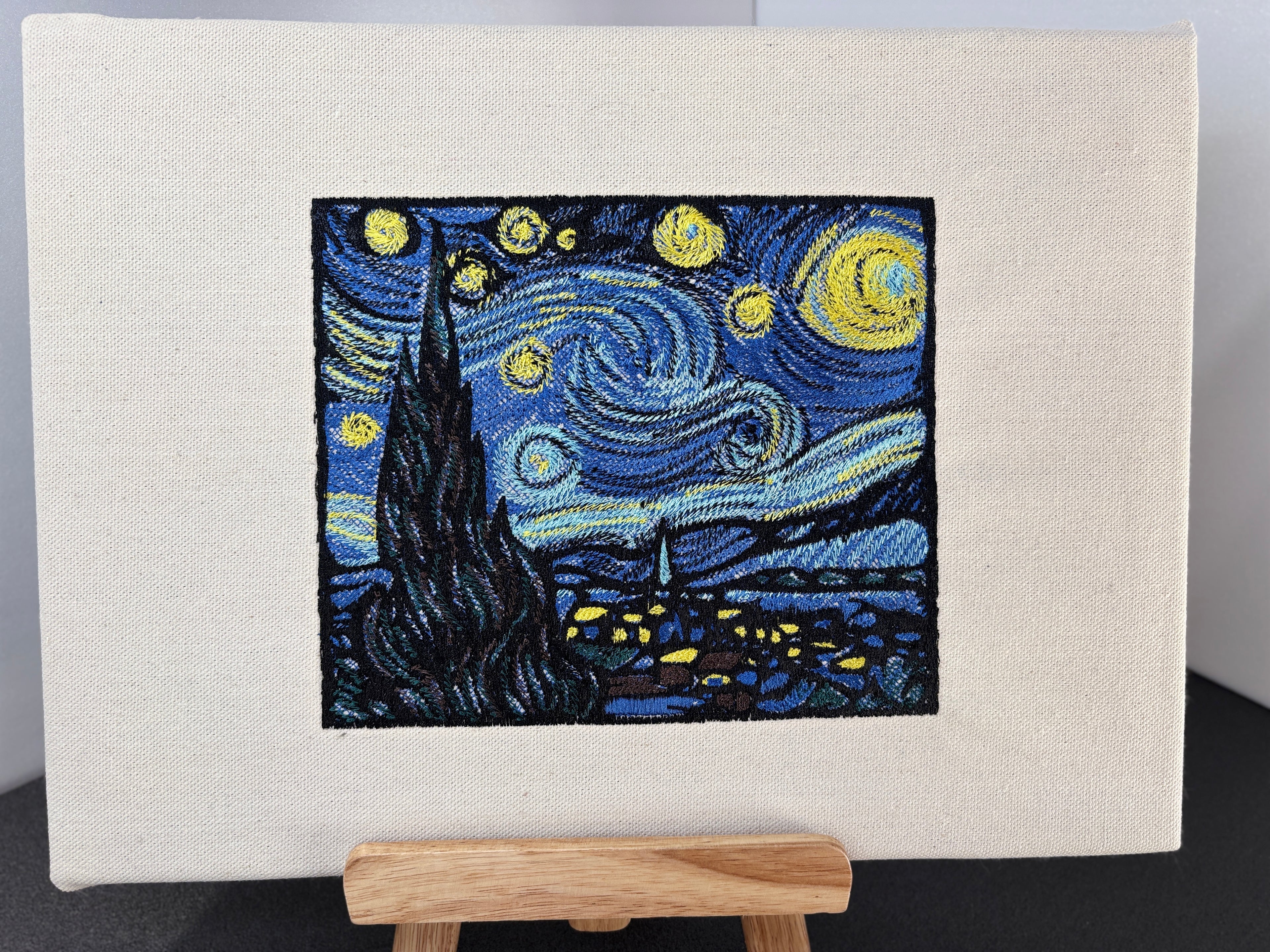 星空の夜刺繍壁装飾キャンバスフレーム