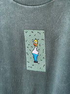 Homer Simpson Hiding in Bush Premium Cotton Heavyweight Embroidered T shirt