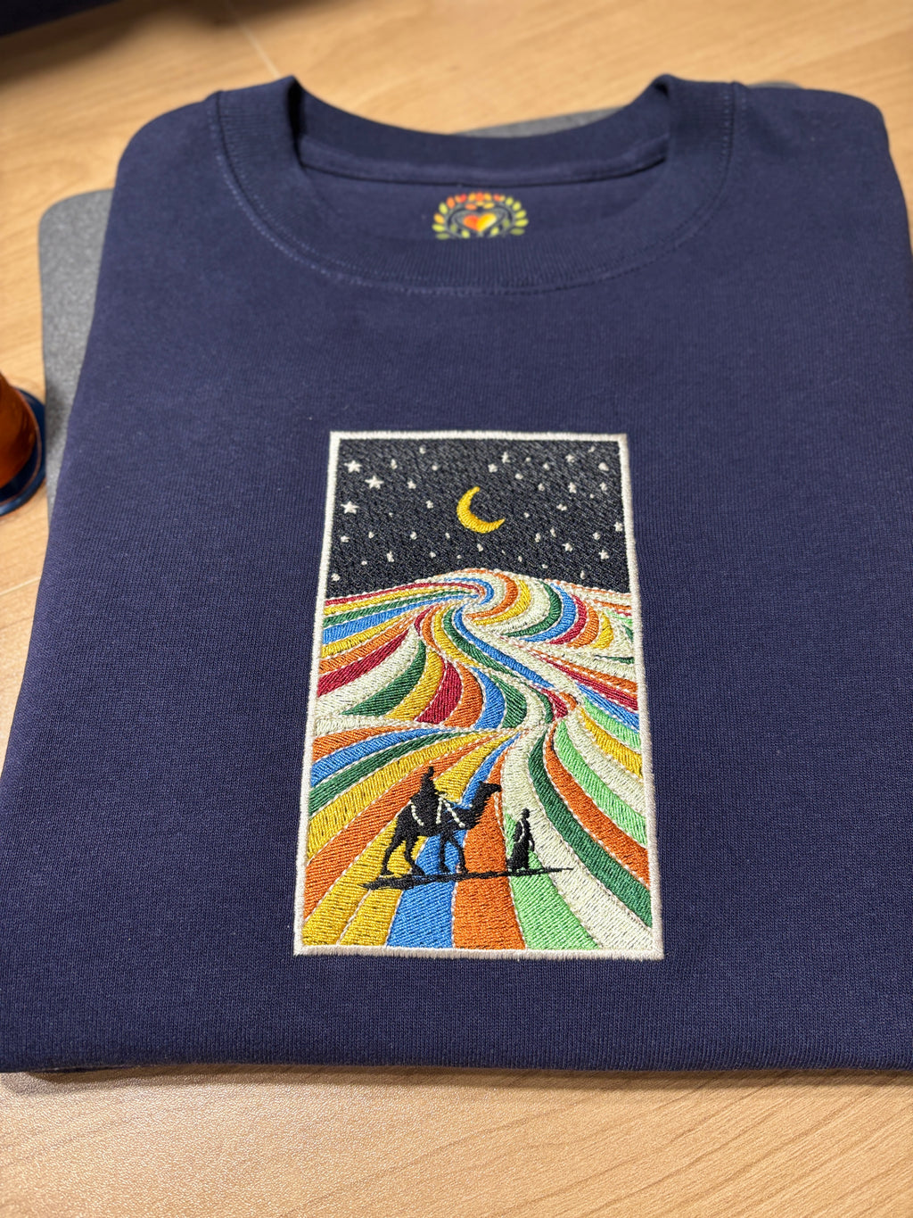 Embroidered Rainbow Desert Valley Premium Cotton Heavyweight T shirt