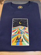 Embroidered Rainbow Valley Heavyweight Hoodie and Sweatshirt