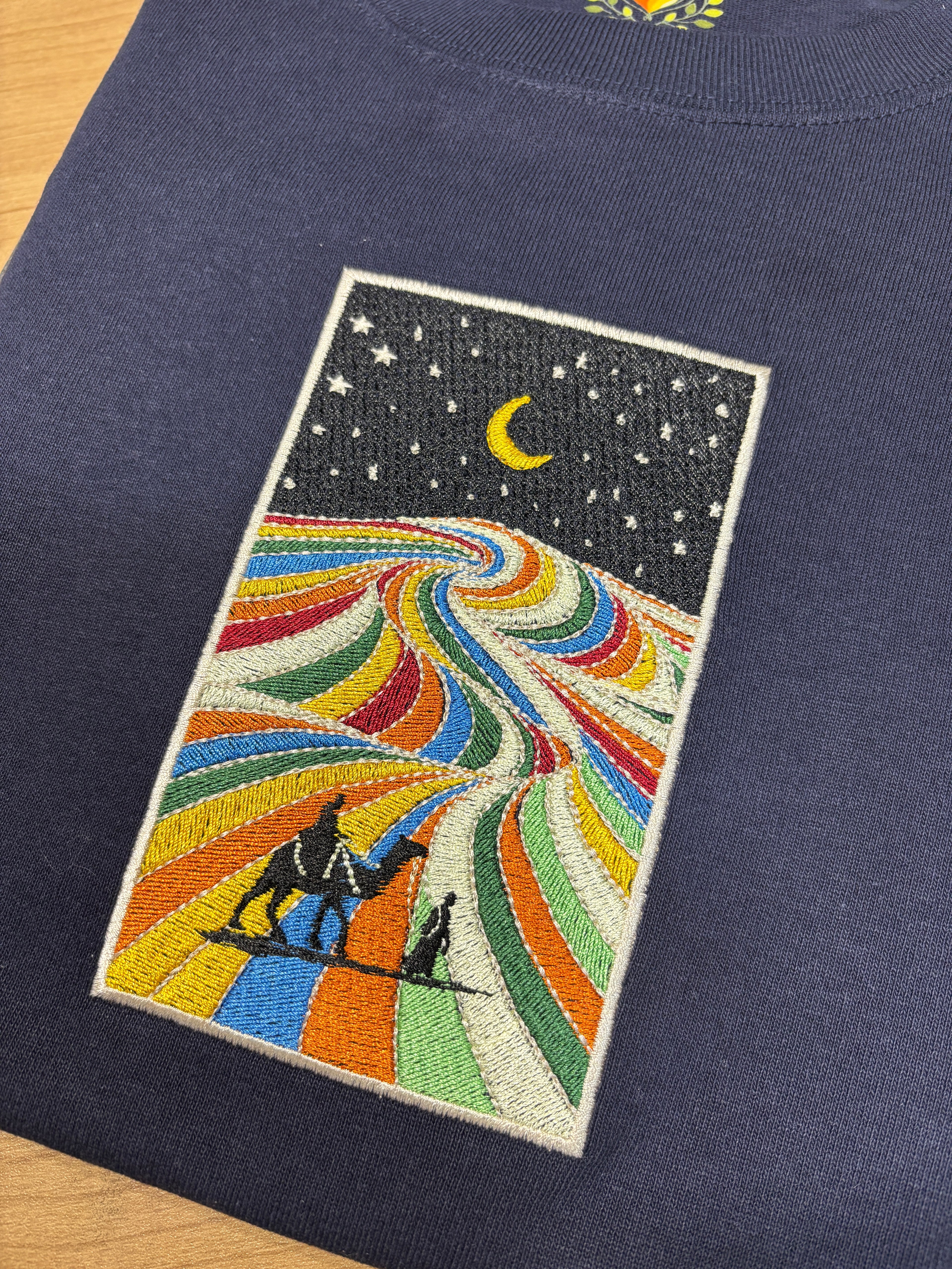 Embroidered Rainbow Desert Valley Premium Cotton Heavyweight T shirt