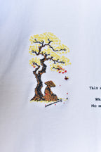 日本の侍の美徳「一期一会」刺繍入り厚手320GSMプレミアムコットンTシャツ | 限定版 | – ホワイト サイズL | グローバル無料配送