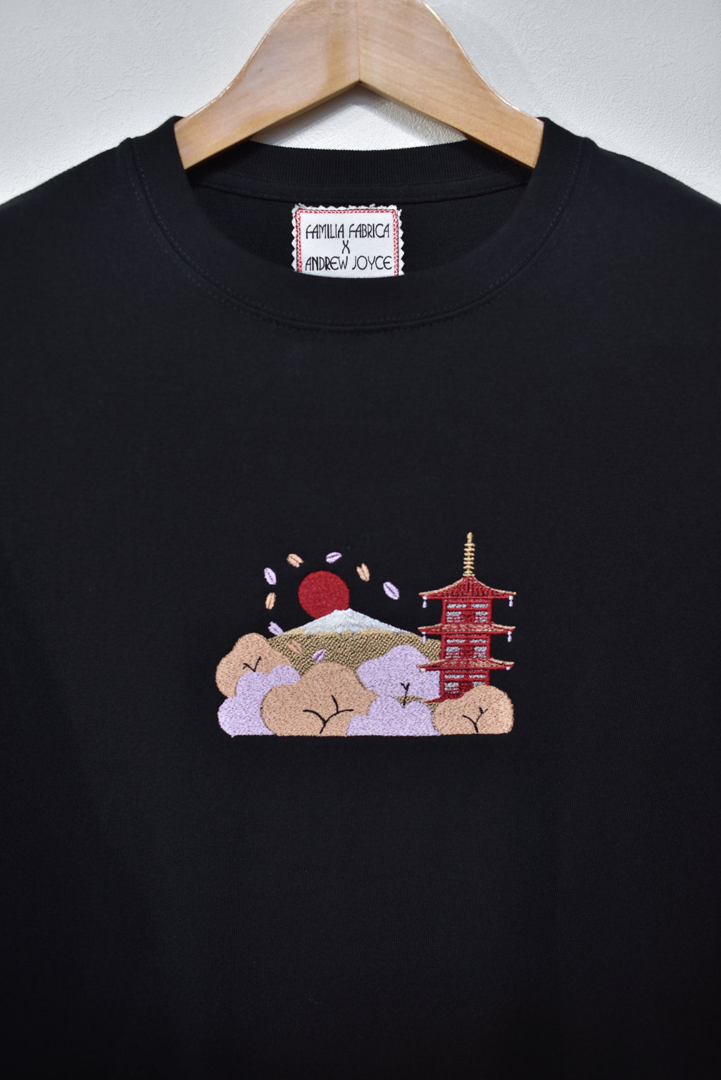 Chureito Fuji Pagoda Landscape | Embroidered 300GSM Organic Cotton T shirt