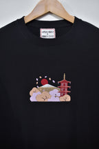 Chureito Fuji Pagoda Landscape | Embroidered 300GSM Organic Cotton T shirt