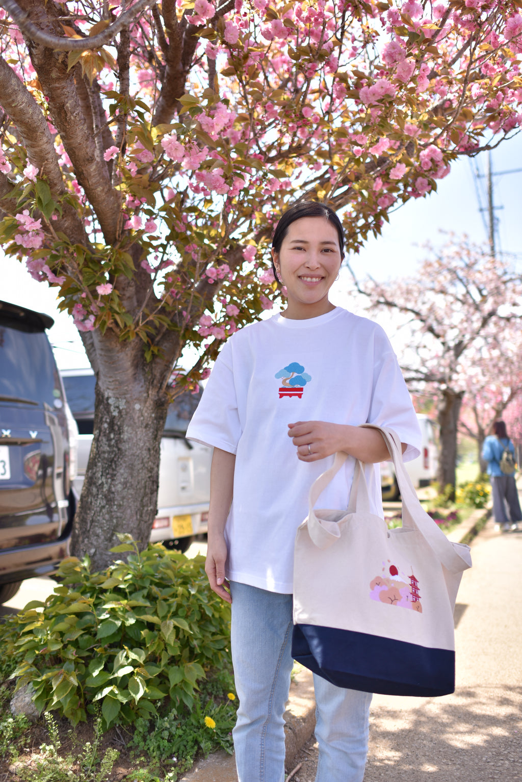 Japanese Bonsai | Embroidered 300GSM Organic Cotton T shirt