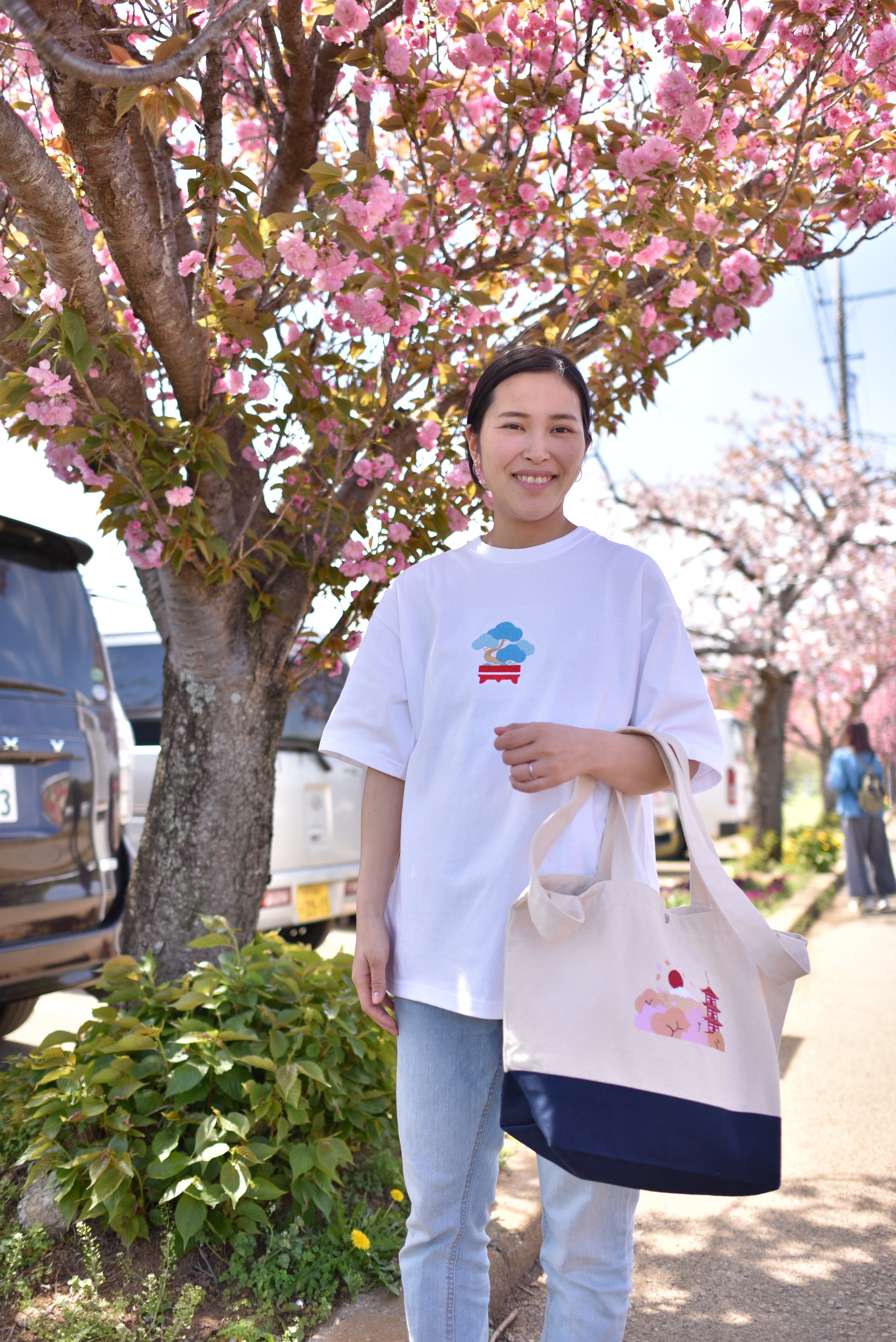 Japanese Bonsai | Embroidered 300GSM Organic Cotton T shirt