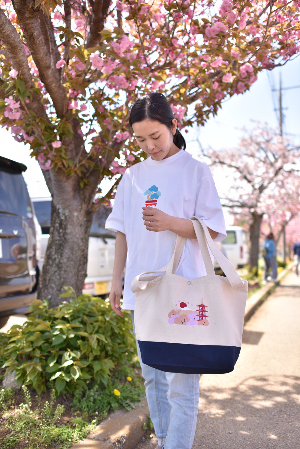 Japanese Bonsai | Embroidered 300GSM Organic Cotton T shirt