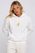 Moonlight Bunny Embroidered 450GSM Heavyweight Pullover Hoodie Sweatshirt