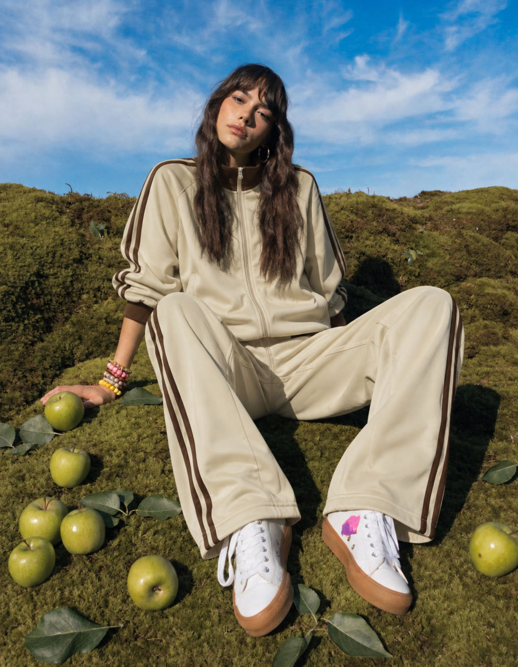 Two Piece Dual Zip Track Jacket & Pants Set – Pair of Jacket & Pant Tracksuit with Side Stripes